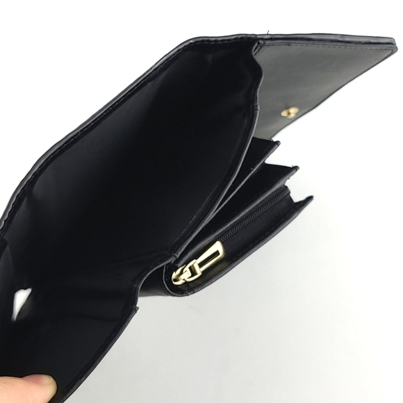 Move&Moda Black Patent Mock-Croc Trifold Wallet  Clutch - Picture 9 of 13